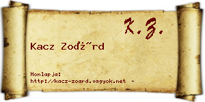 Kacz Zoárd névjegykártya